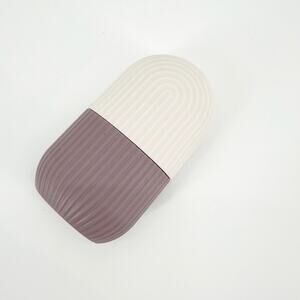 Dual-Toned Ribbed Silicone Facial Ice Roller Purple & Cream NWOT Skincare Depuff